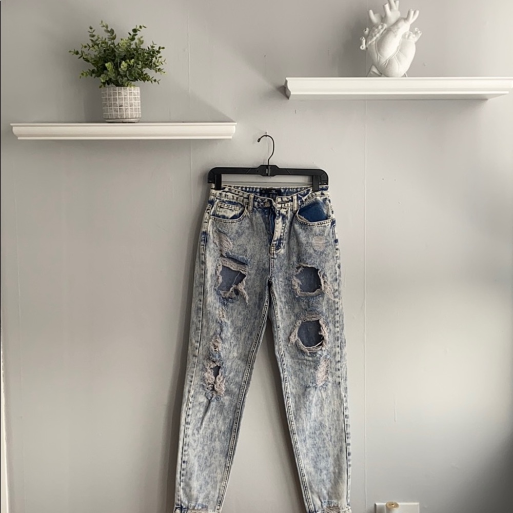 High Waisted Ripped Jeans